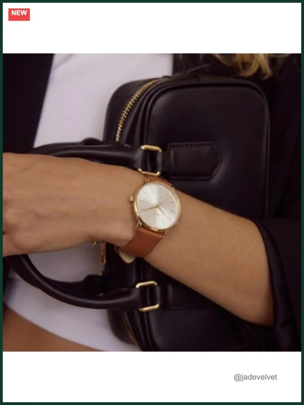 Women's Minimalist Analog Leather Quartz Watch - Large Face, Waterproof